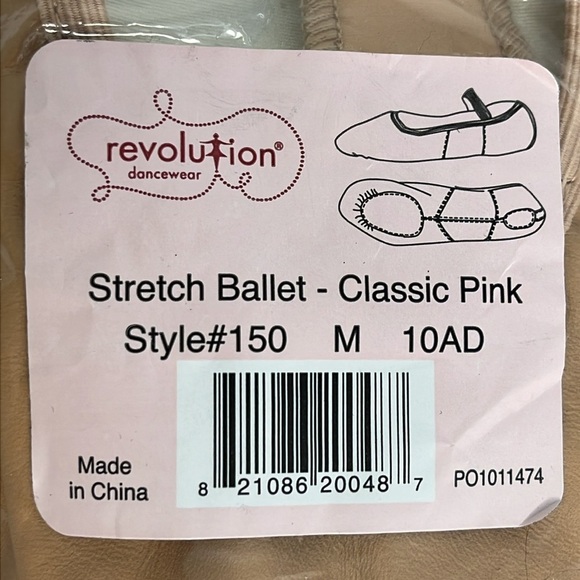 New Revolution Stretch Ballet Shoes - Classic Pink Style 150 M 10AD Women's 8.5 - Picture 4 of 10